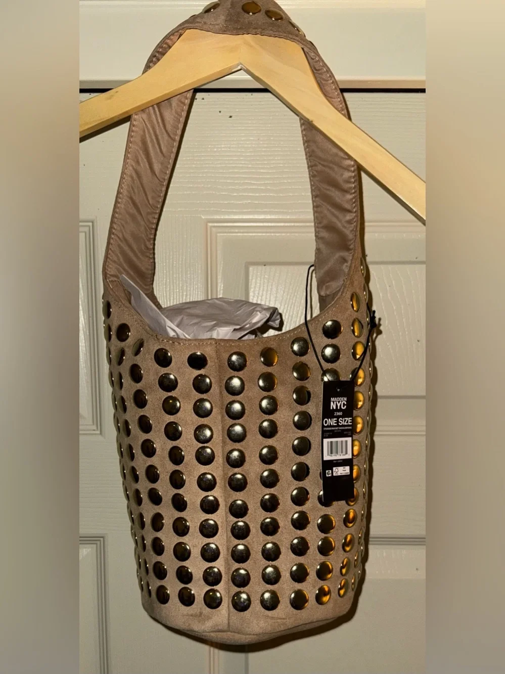 Madden NYC Women's Studded Bucket Shoulder Bag